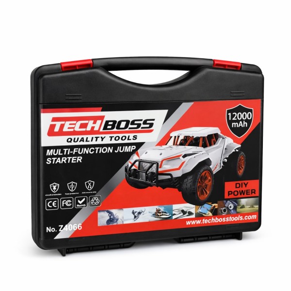 Εκκινητής Μπαταρίας Αυτοκινήτου 12V & Power Bank TechBoss με Λειτουργία Έκτακτης Εκκίνησης