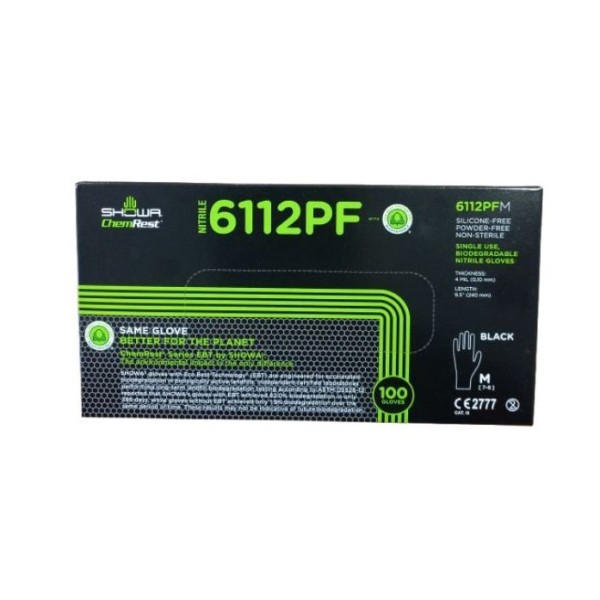 Γάντια Μαύρα SHOWA Large μια χρήσης 100τμχ