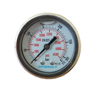 Μανόμετρο Γλυκερίνης Φ50 με οριζόντιο σπέιρωμα 1/4 και πίεση από 0 έως 315bar πλυστικών μηχανημάτων